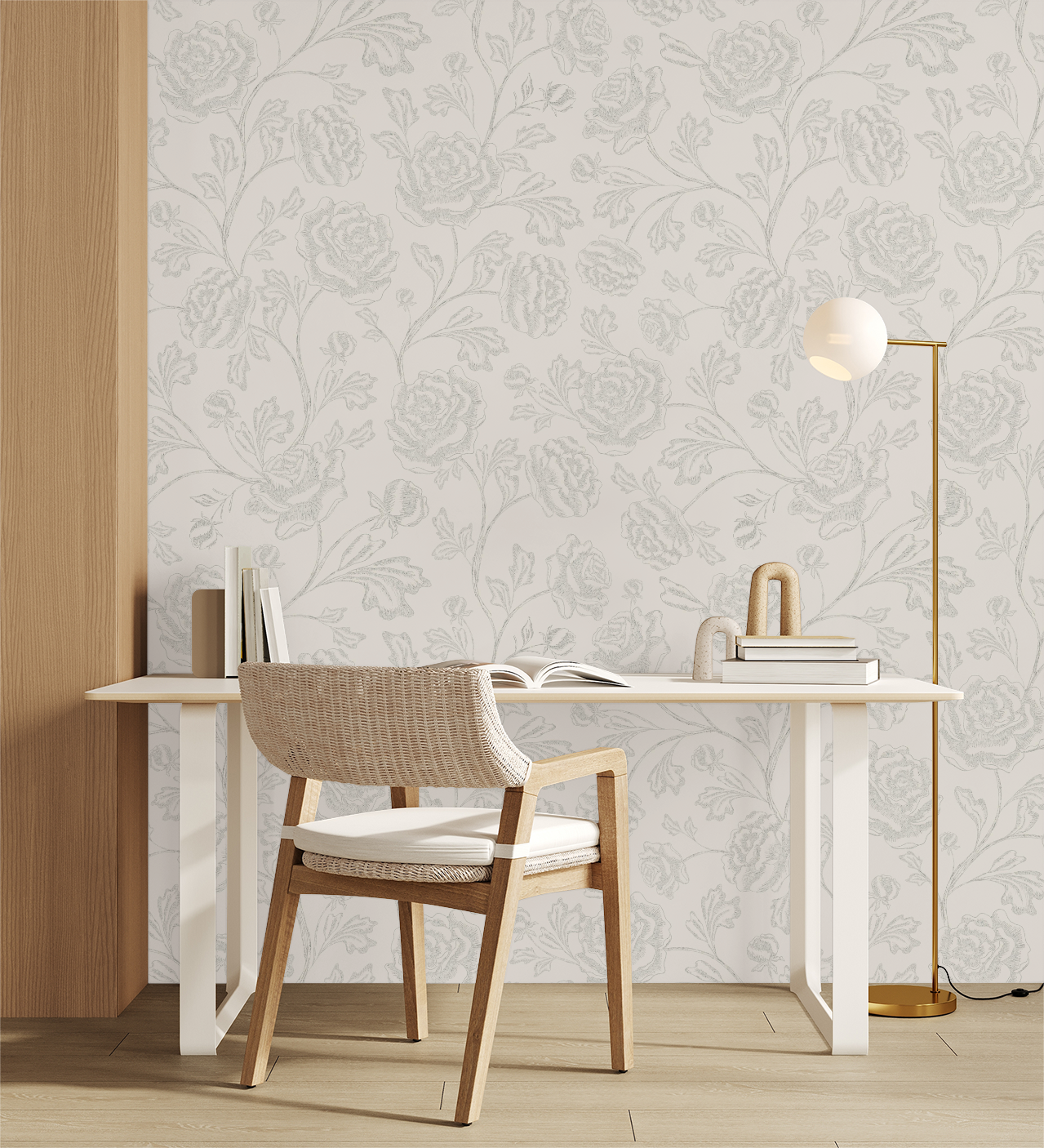 Magdalene Roses - Toile - Light Beige - Large Scale