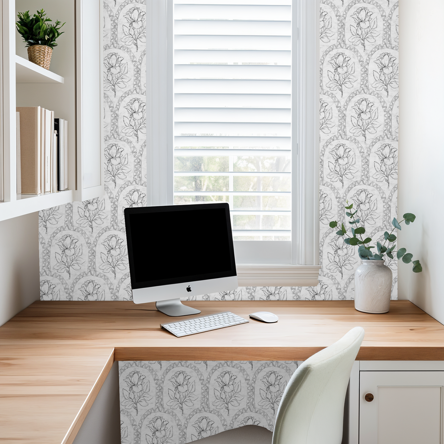 Rose Lineage - Antique Line Art - Black Grey