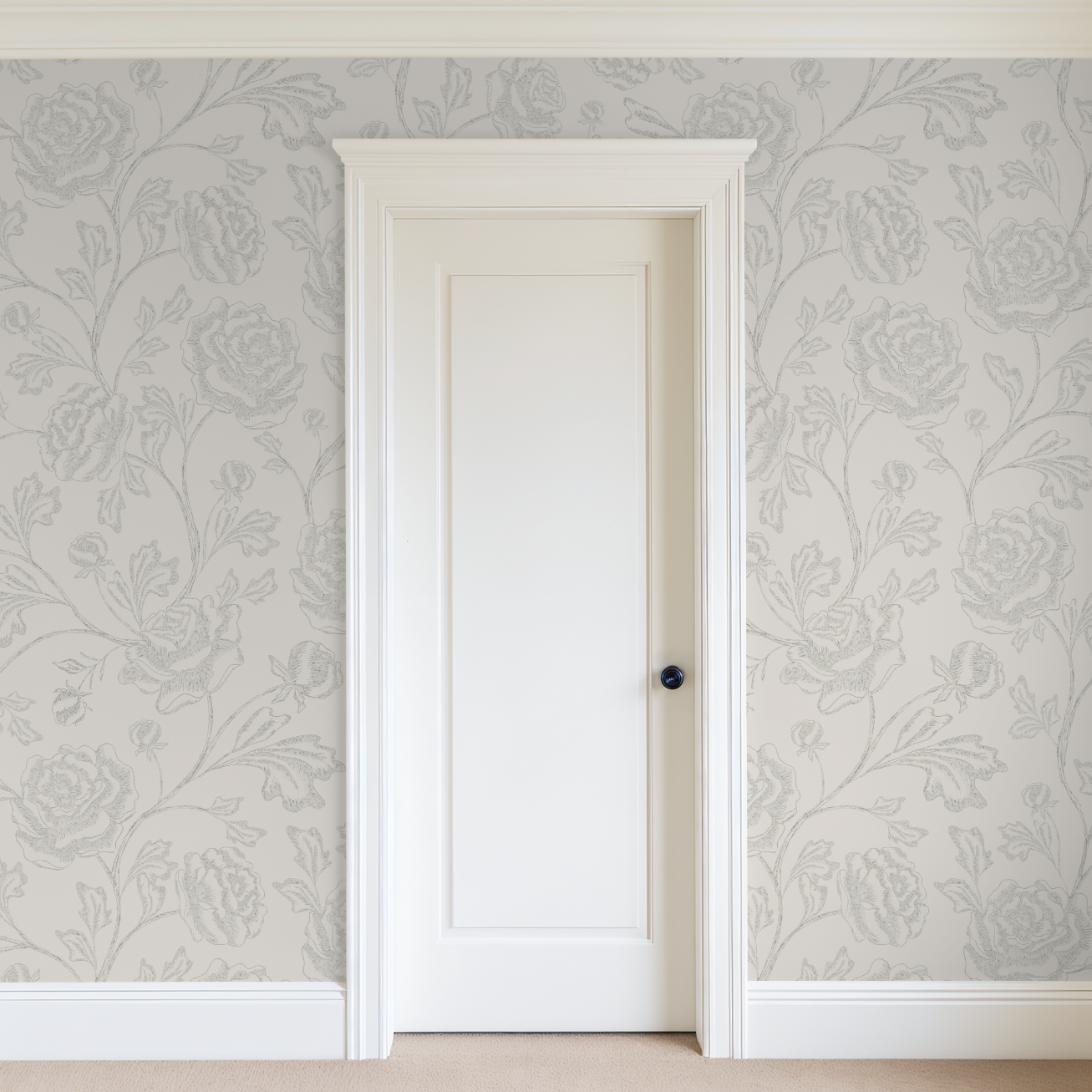 Magdalene Roses - Toile - Light Beige - Large Scale