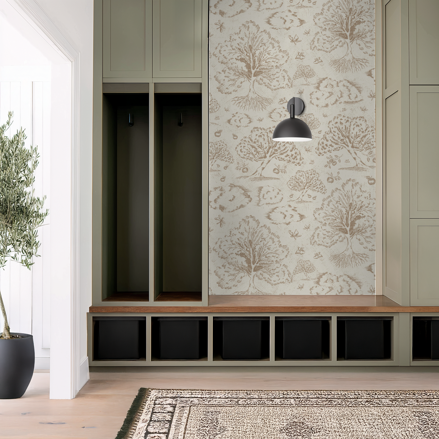 Orchard Folklore Toile - Carmel Ivory Texture