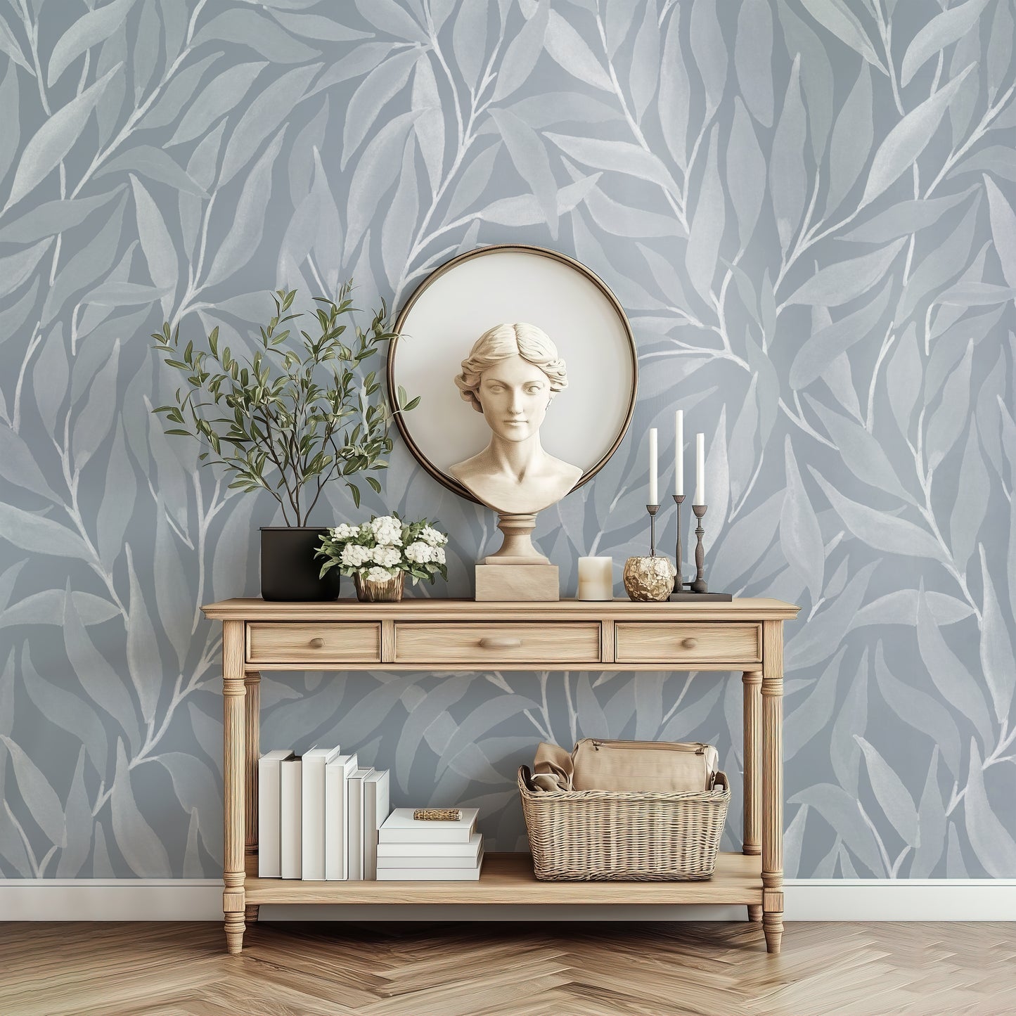 Great Willow - Silhouette - Soft Blue - Large Scale