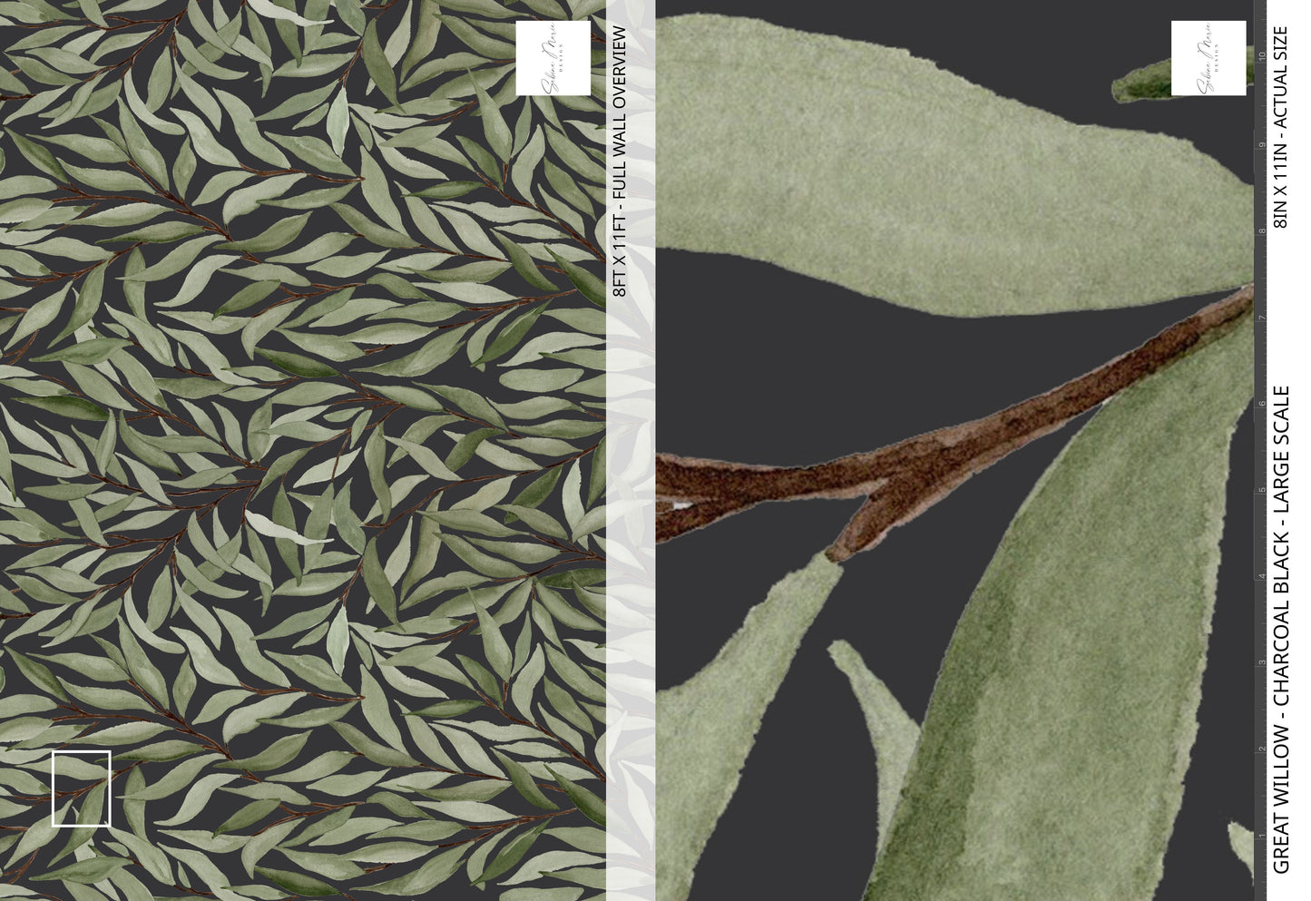 Great Willow - Charcoal Black - Large Scale