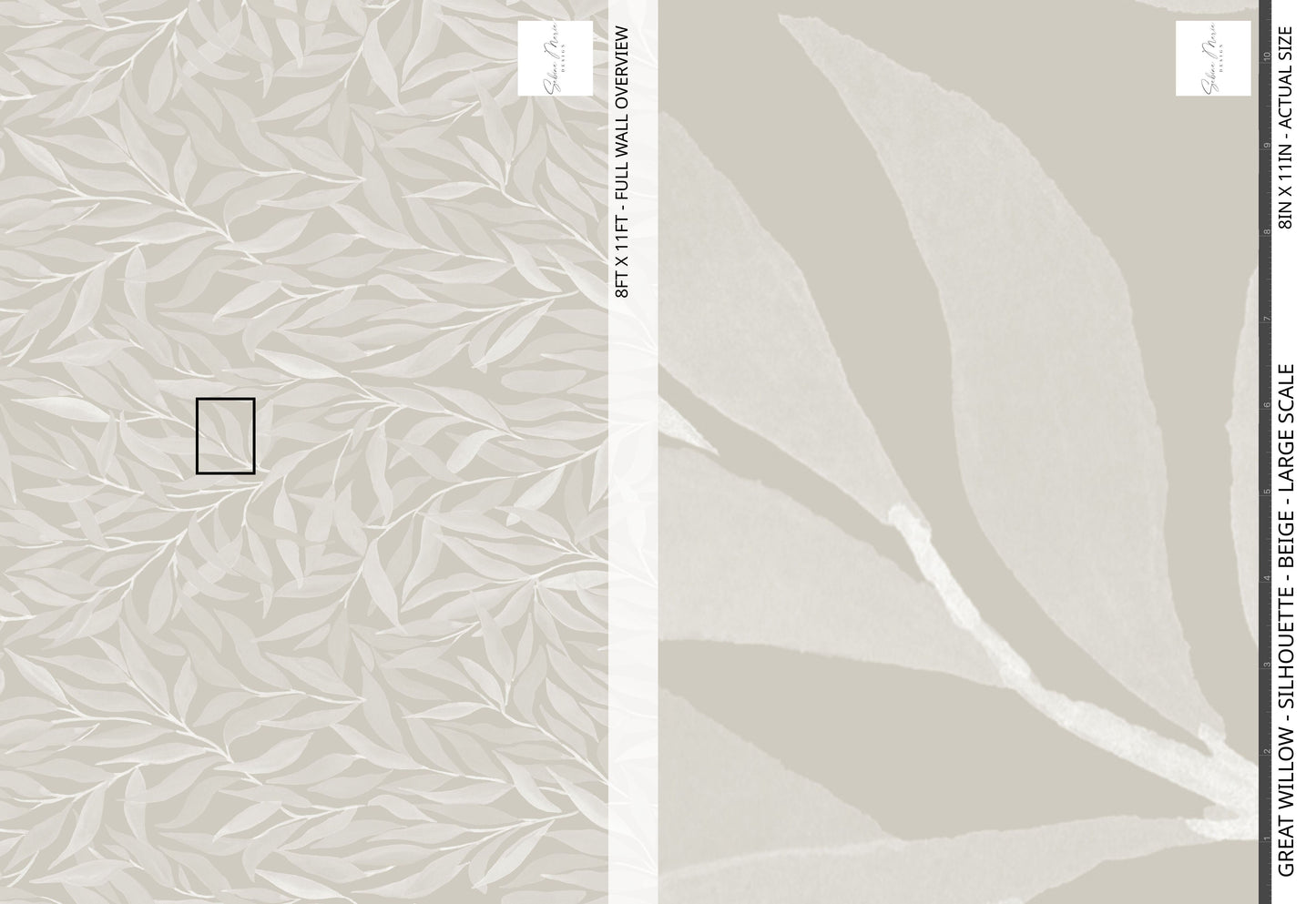 Great Willow - Silhouette - Beige - Large Scale