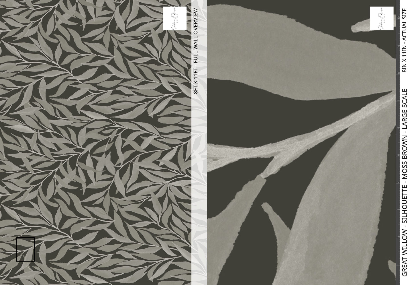 Great Willow - Silhouette - Moss Brown - Large Scale