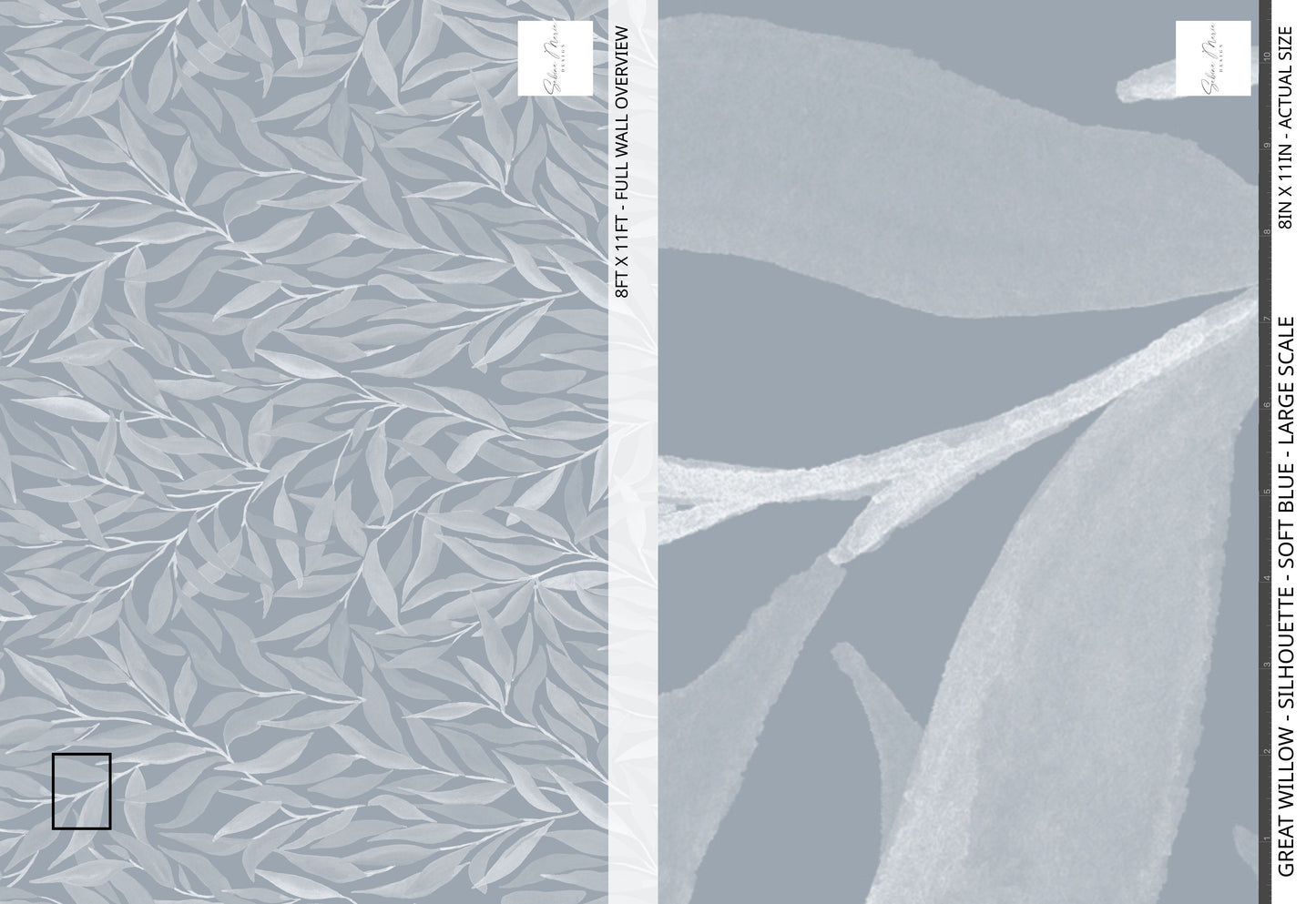 Great Willow - Silhouette - Soft Blue - Large Scale