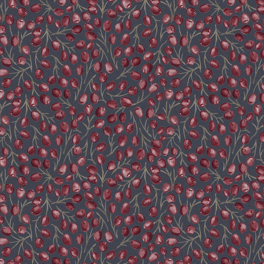 Hawthorn Berries - Watercolour - Navy