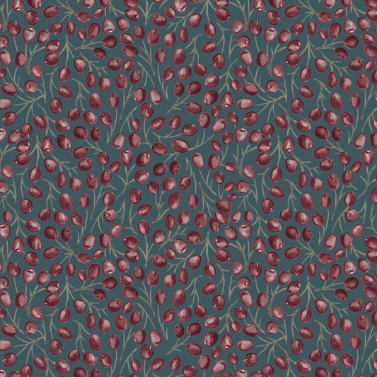 Hawthorn Berries - Watercolour - Teal