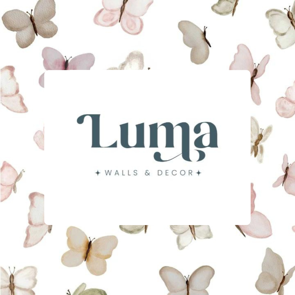 Luma Walls Decor Collaboration, featuring Sabina Maria Design watercolour decals designed and made in Canada.