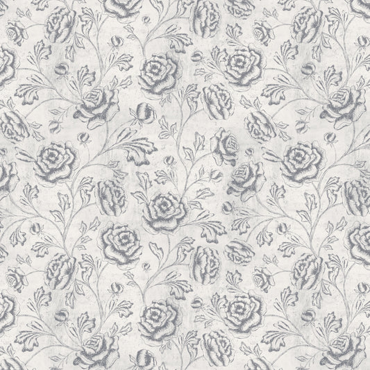 Magdalene Roses - Toile - Vintage Green - Large Scale