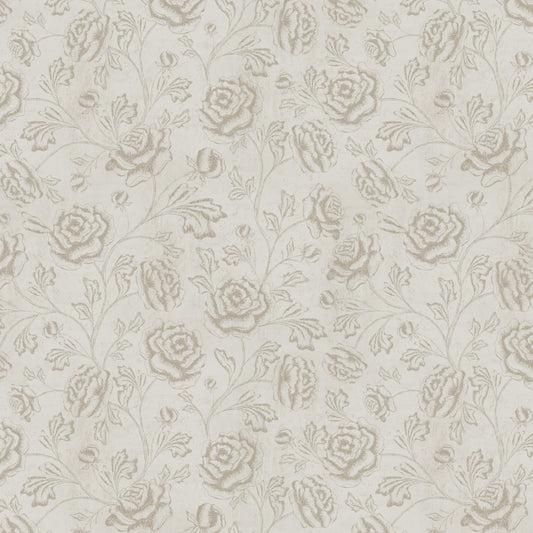 Magdalene Roses - Toile - Vintage Off White Beige - Large Scale