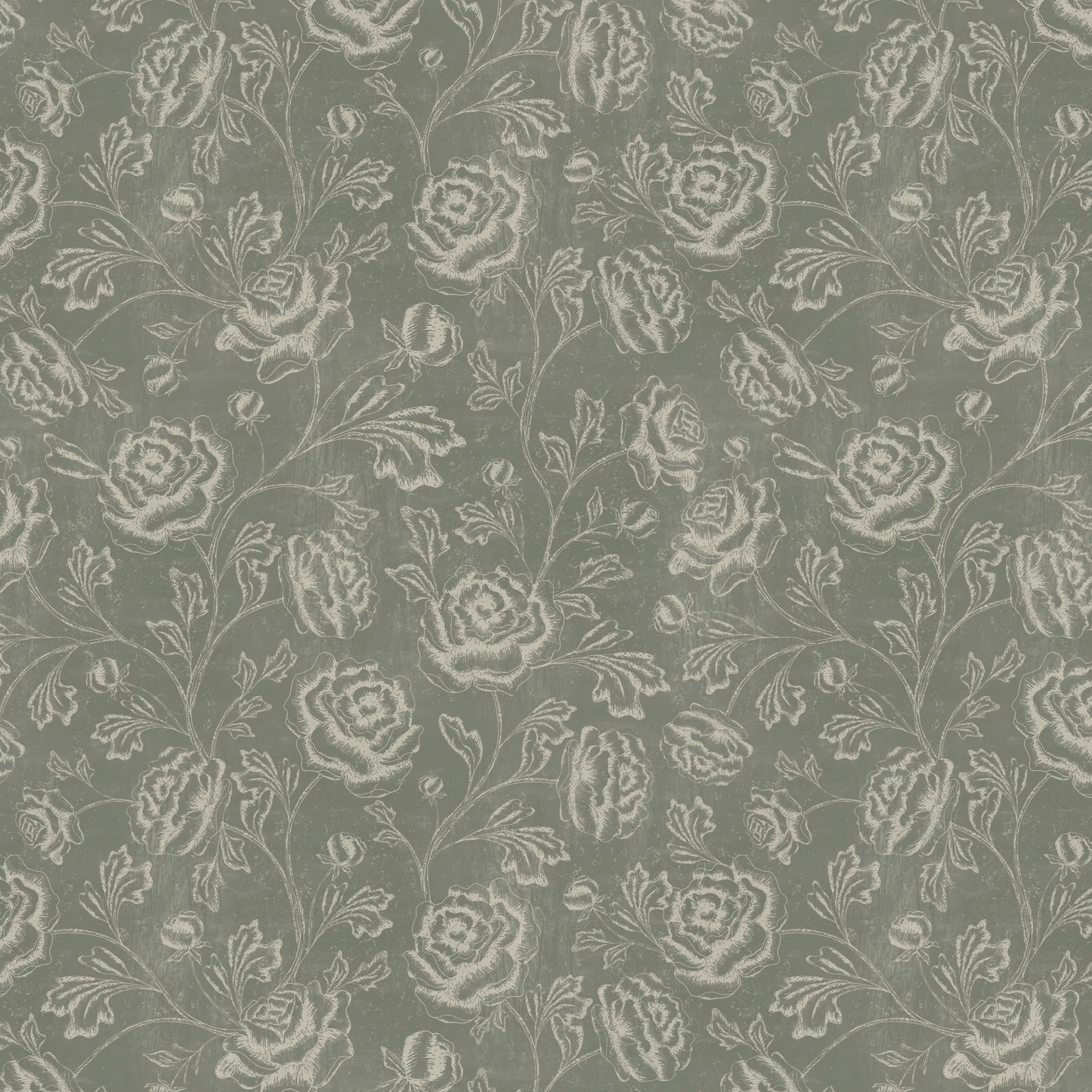 Magdalene Roses - Toile - Vintage Sage Green