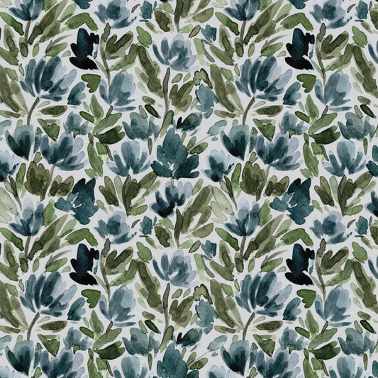 Midnight Tulip Vines - Light Grey