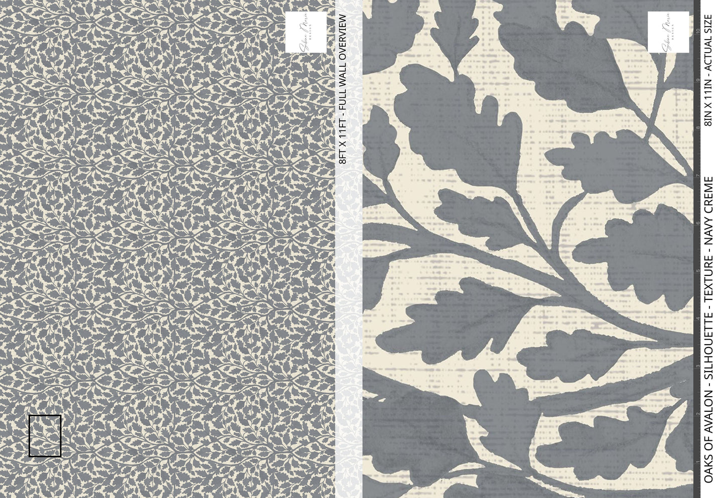 Oaks of Avalon - Silhouette - Texture - Navy Creme