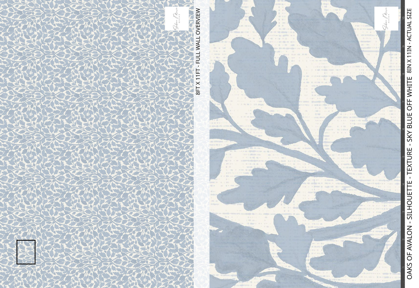 Oaks of Avalon - Silhouette - Texture - Sky Blue Off White