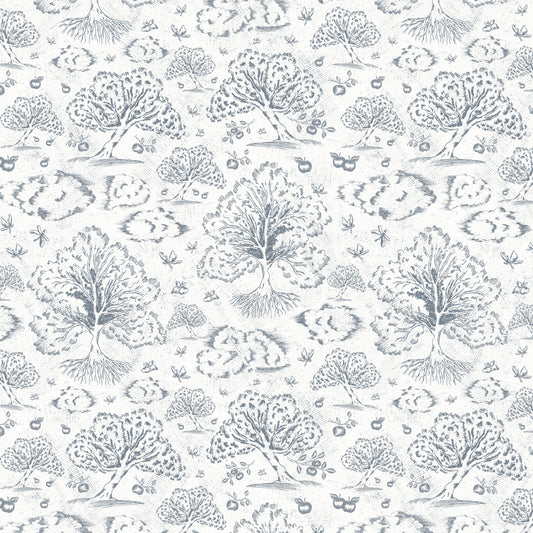 Orchard Folklore Toile- Stormy Blue Texture