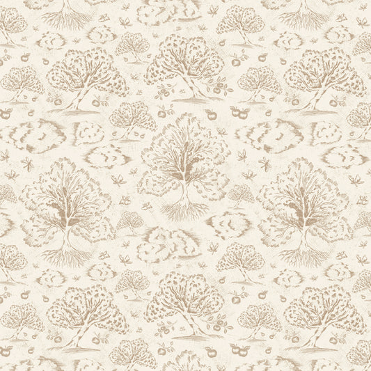 Orchard Folklore Toile - Carmel Ivory Texture