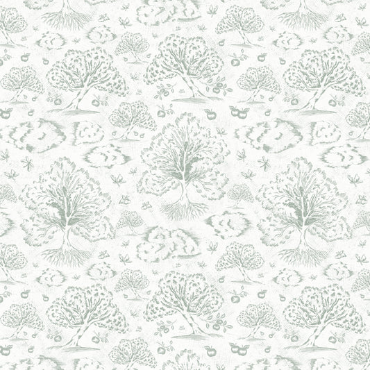 Orchard Folklore Toile - Sea Green Texture