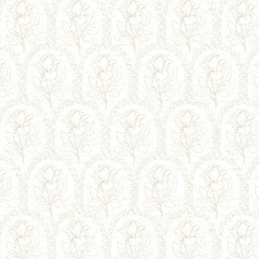 Rose Lineage - Antique Line Art - White Beige
