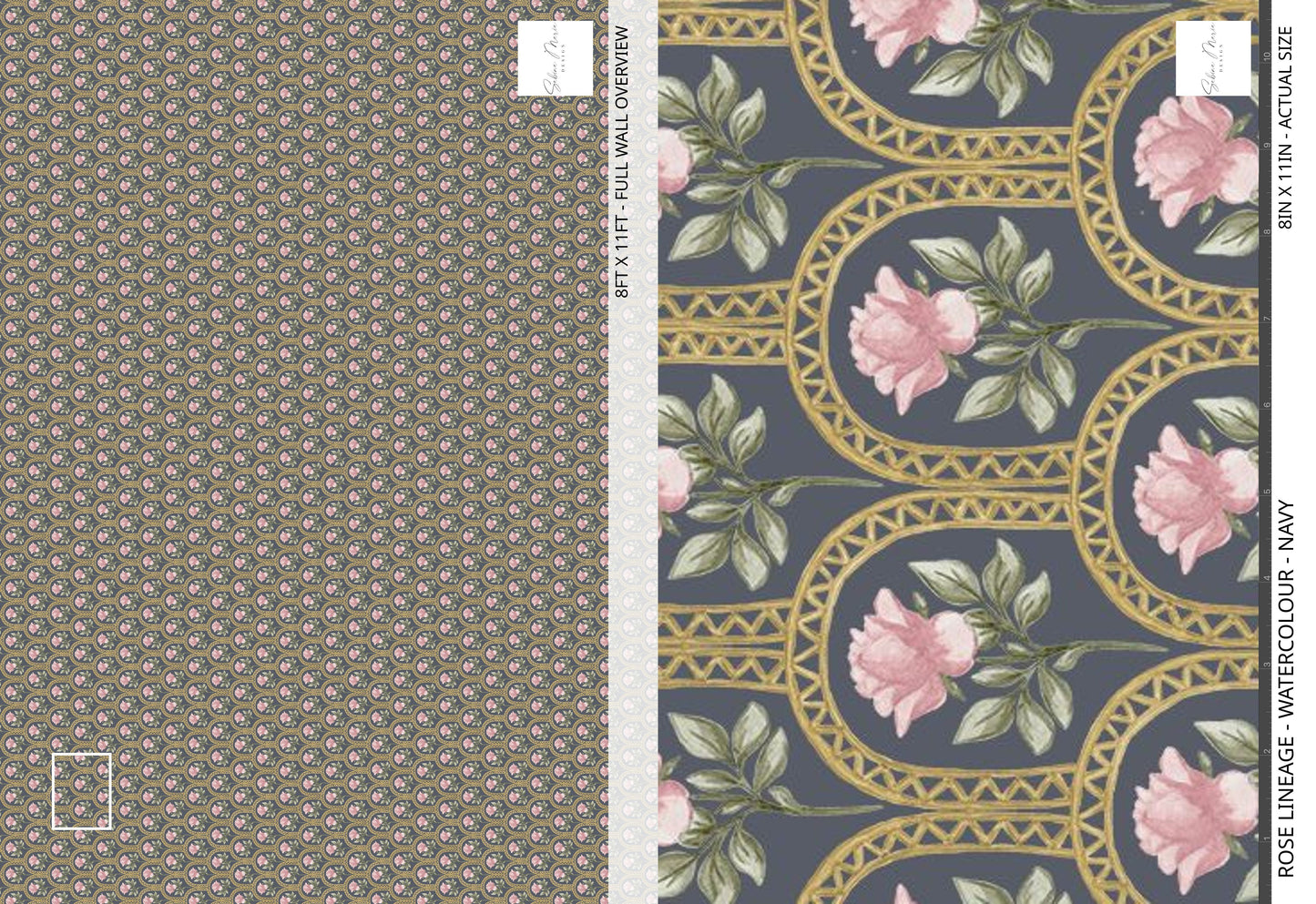 Rose Lineage - Watercolour - Navy