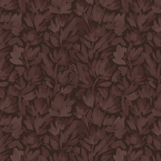 Tulip Vines - Silhouette - Burgundy Brown