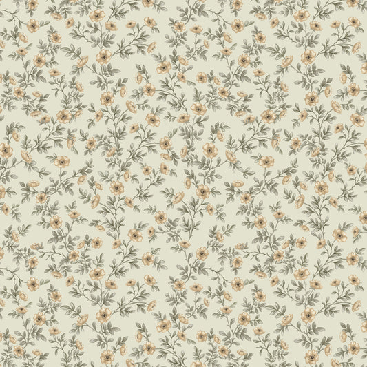 Vintage Rose Vines - Beige - Large Scale