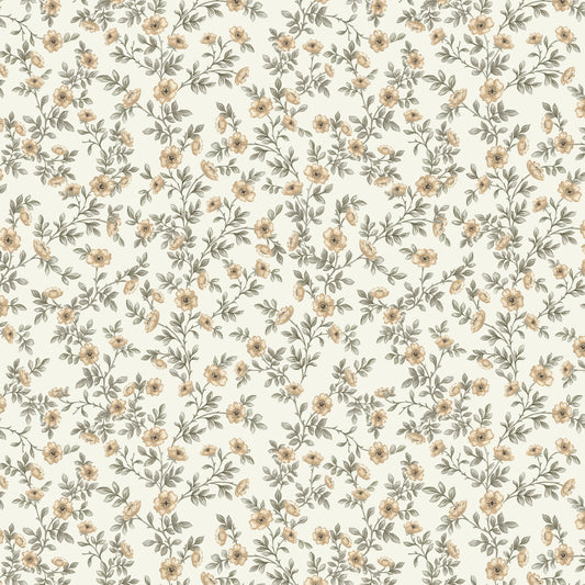 Vintage Rose Vines - Off White - Large Scale