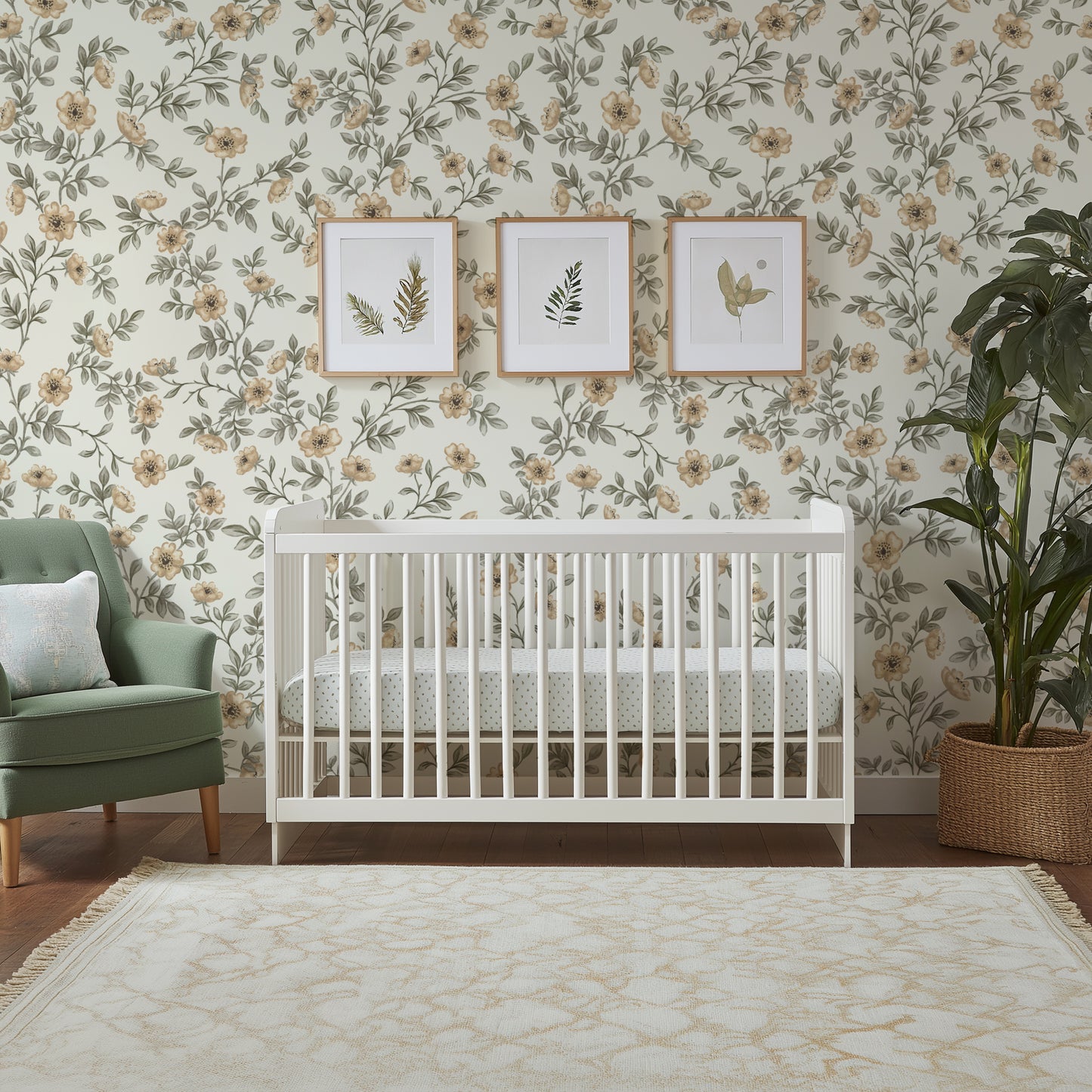 Vintage Rose Vines - Off White - Large Scale