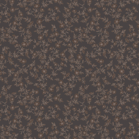 Vintage Rose Vines - Silhouette - Moody Amber - Large Scale