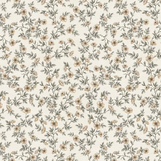 Vintage Rose Vines - Light Canvas - Small Scale