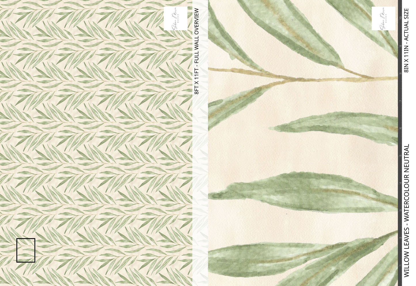 Willow Leaves - Watercolour Neutral