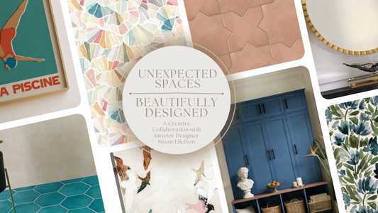 Unexpected Spaces Beautifully Designed — interior design collaboration featuring wallpaper by Sabina Maria Design and interiors by Susan Eilefson.