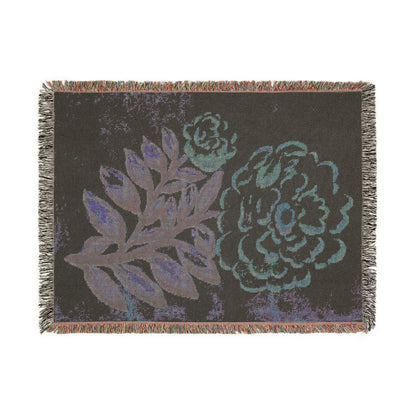 Raleigh Floral Woven Cotton Blanket — Large Floral Pattern Throw