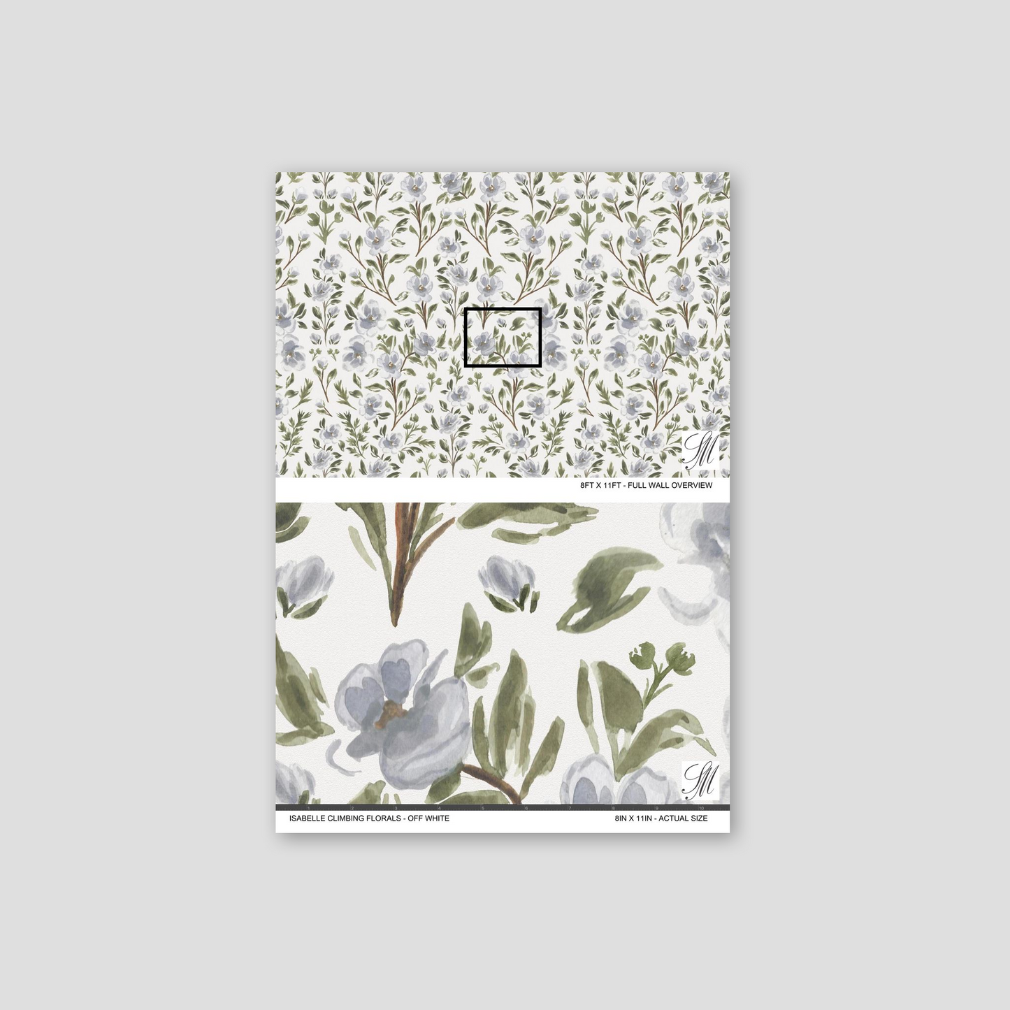 Isabelle Climbing Florals - Off White - Large Scale Wallpaper