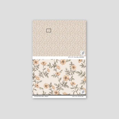 Vintage Rose Vines - Cream