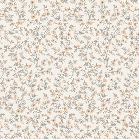 Vintage Rose Vines - Cream - Small Scale