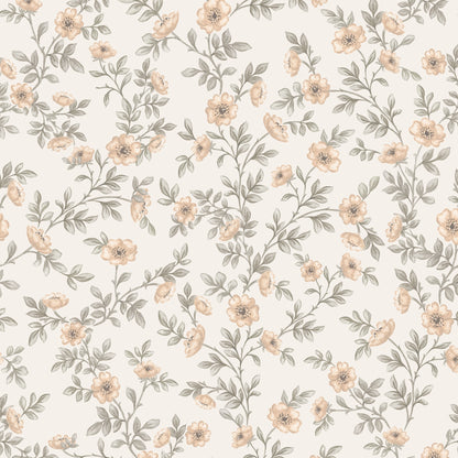 Vintage Rose Vines - Cream - Large Scale