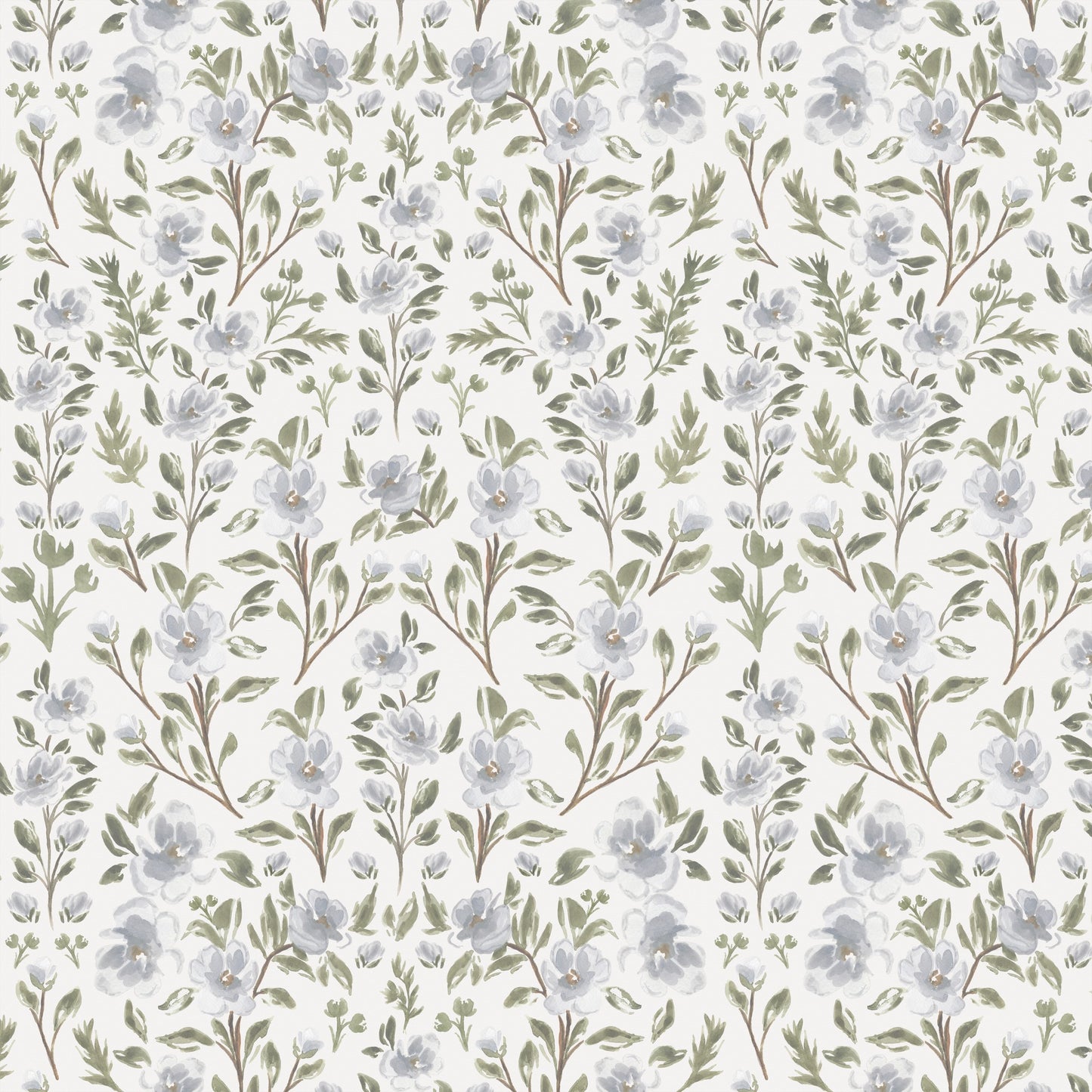 Isabelle Climbing Florals - Off White - Large Scale Wallpaper