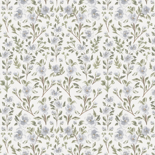 Isabelle Climbing Florals - Off White - Large Scale Wallpaper