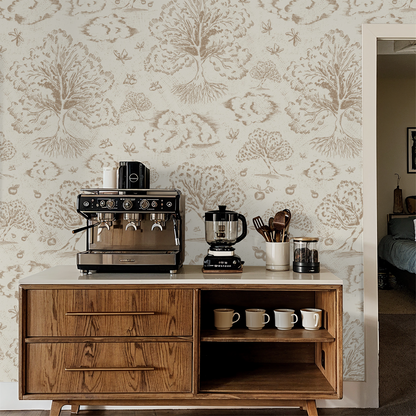 Orchard Folklore Toile - Carmel Ivory Texture