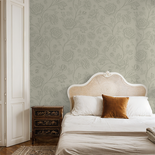 Magdalene Roses - Toile - Beige - Large Scale