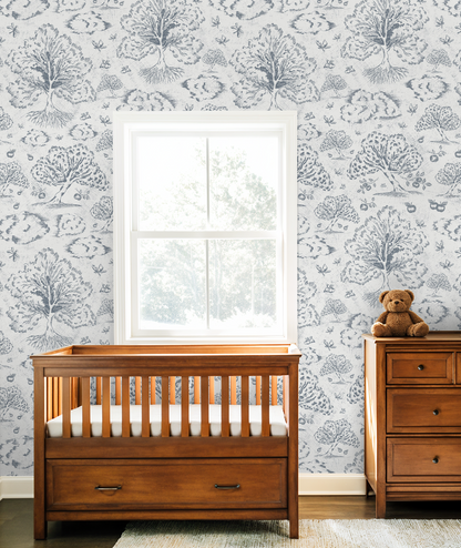 Orchard Folklore Toile- Stormy Blue Texture