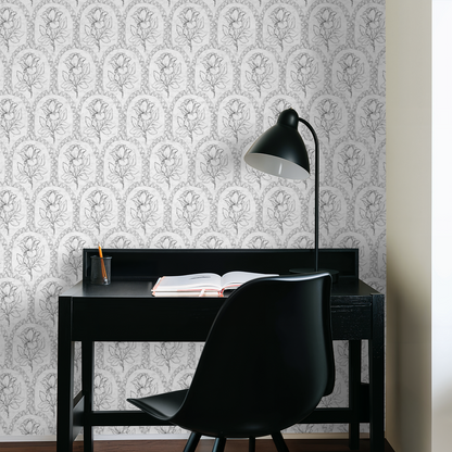 Rose Lineage - Antique Line Art - Black Grey