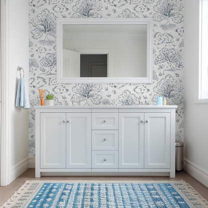 Orchard Folklore Toile- Stormy Blue Texture