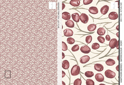 Hawthorn Berries - Watercolour - Ivory