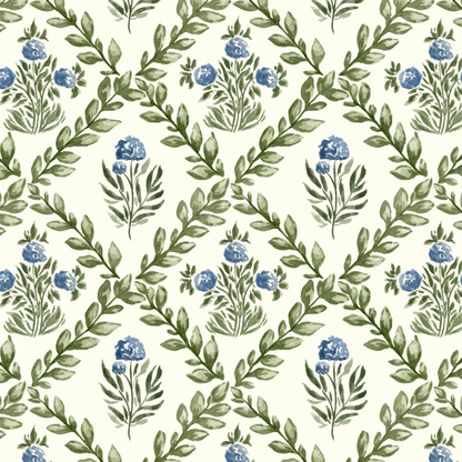 Hydrangea Trellis - Ivory Wallpaper