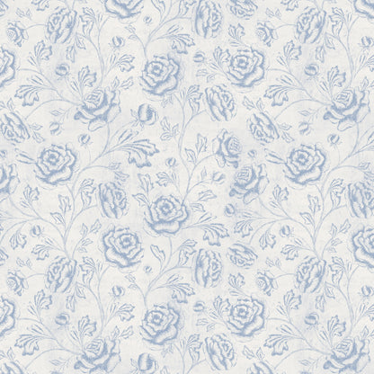 Magdalene Roses - Toile - Vintage Light Blue - Large Scale