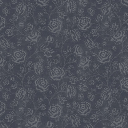Magdalene Roses - Toile - Vintage Navy Grey - Large Scale