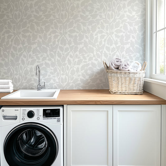 Oaks of Avalon - Silhouette - Texture - Light Grey Off White