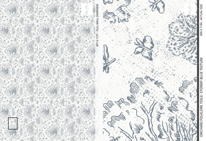 Orchard Folklore Toile- Stormy Blue Texture