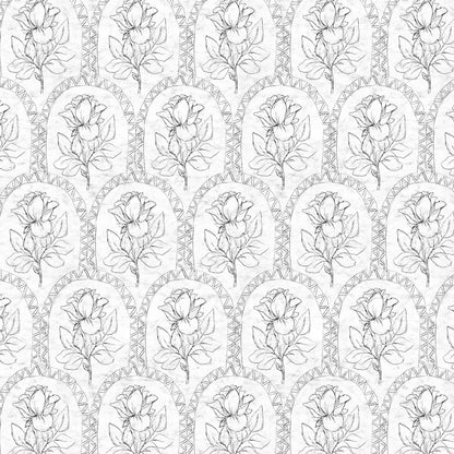 Rose Lineage - Antique Line Art - Black Grey